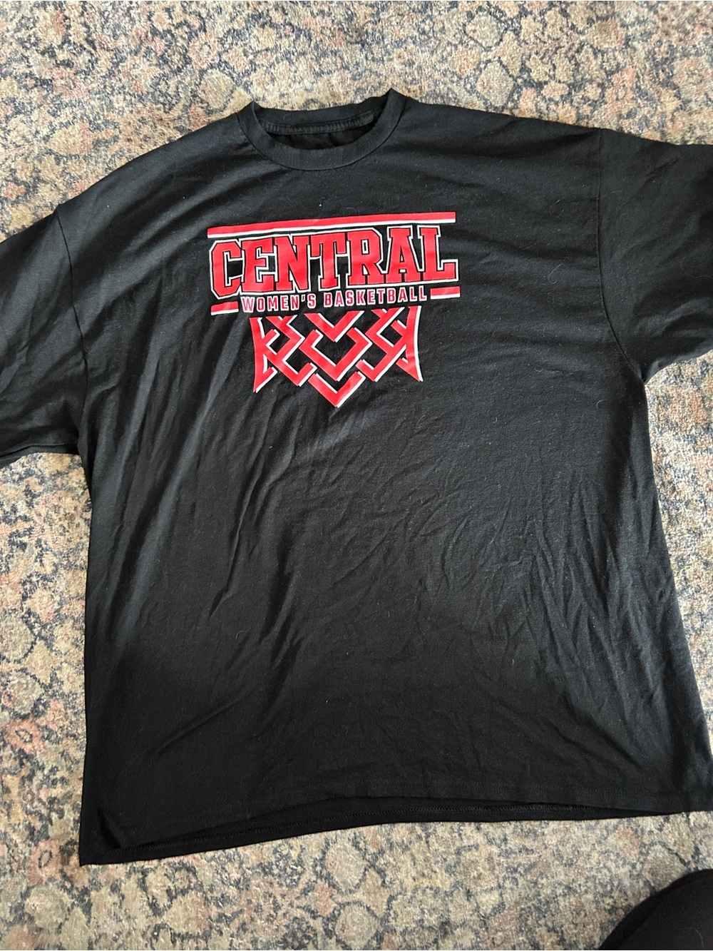 Gildan Black T-Shirt with Red CENTRAL Women's Basketball Graphic